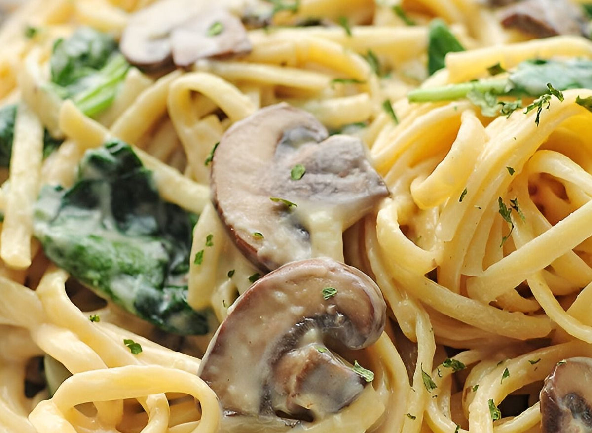Mushroom & Spinach Linguine