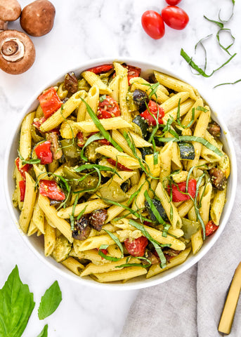 Grilled Veg Penne Pesto